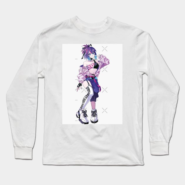 anime art girl Long Sleeve T-Shirt by Yurii